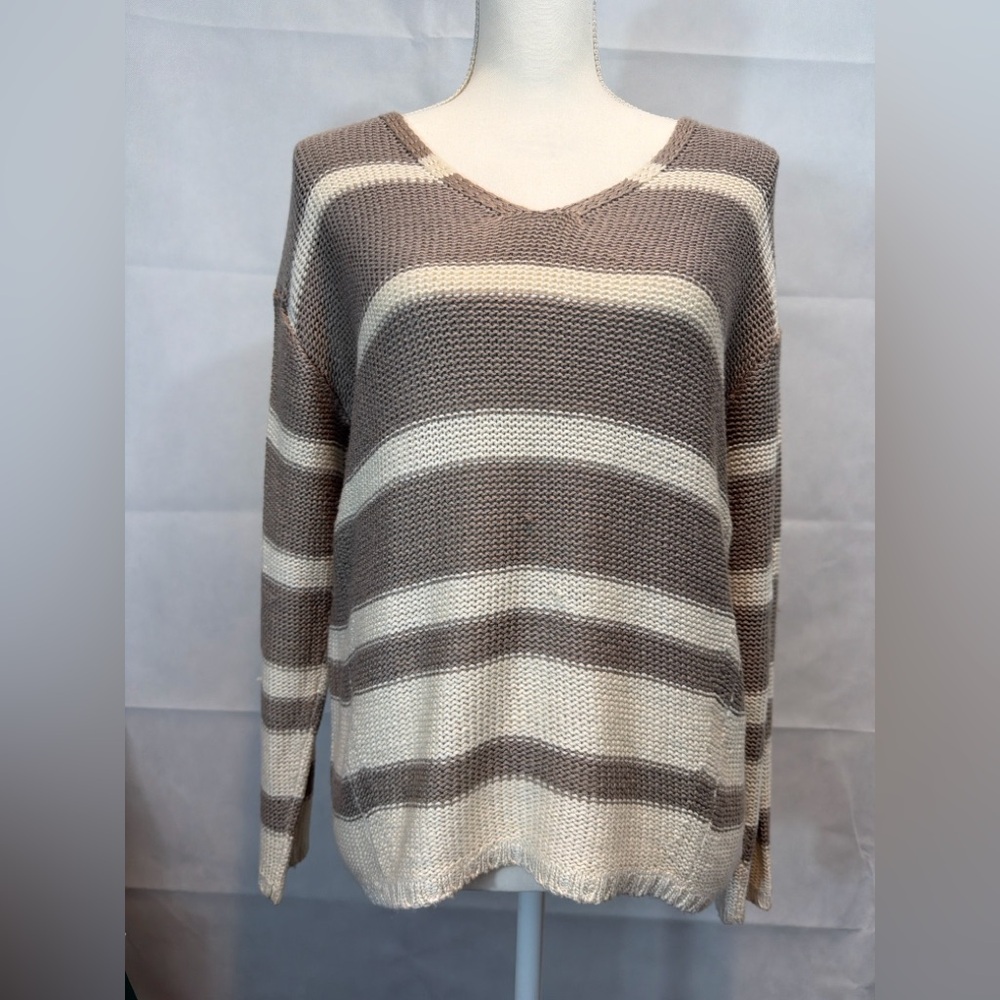 RD StyleStriped Knit Sweater – Soft Neutrals, Easy Fit